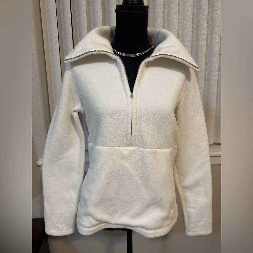 LOFT Cream Fleece Pullover